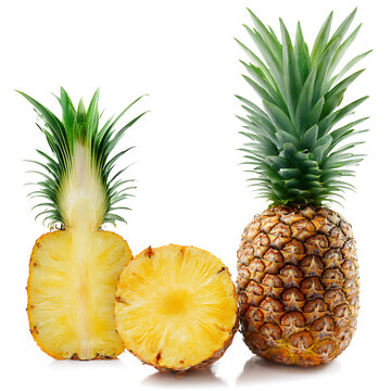 pineapple image set isolates white png background use