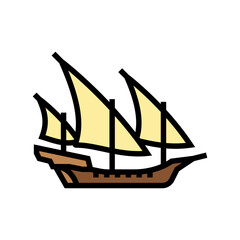 xebec ancient ship color icon vector. xebec ancient ship sign. isolated symbol illustration