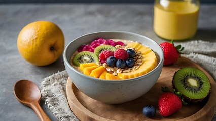 Bright and refreshing smoothie bowls filled with tropical fruits and vibrant colors, perfect for a healthy breakfast that’s as nourishing as it is beautiful.
