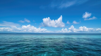 Obraz premium Tranquil Blue Ocean Under Clear Sky