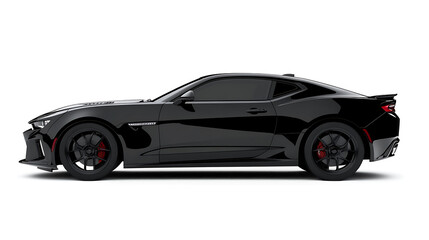 Obraz premium Black sport car isolated on a white background