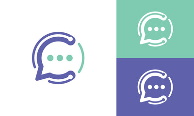 Initial Letter C Bubble Chat for Communication Logo Design 