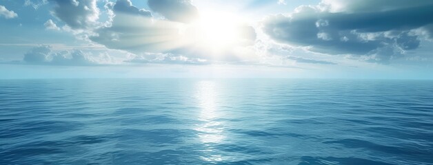 Obraz premium Serene Sunrise Over Calm Ocean Waters