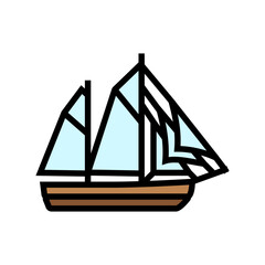 ketch ancient ship color icon vector. ketch ancient ship sign. isolated symbol illustration