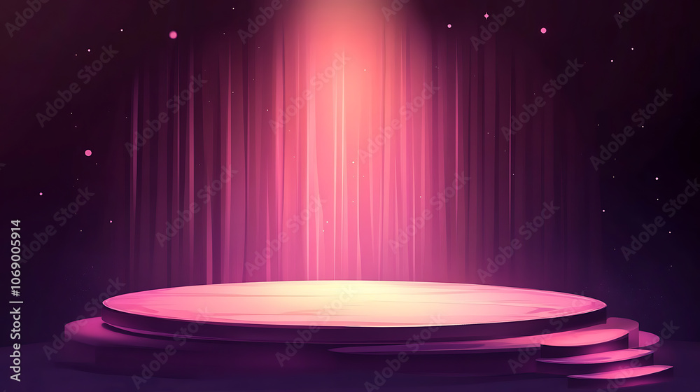 Aufkleber empty stage, vector background
