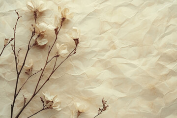 Dried Floral Art: A Vintage Aesthetic on Textured Paper