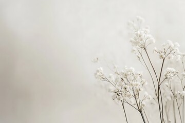 Delicate White Baby's Breath Flowers Against a Light Background