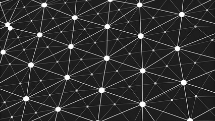 Abstract Black and White Connecting Dots Background, Minimalist Dot Connection Pattern
