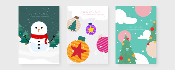 Festive Greeting Cards with Chrismast and Holiday Theme