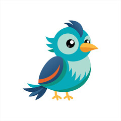 Cute nightingale bird cartoon vector