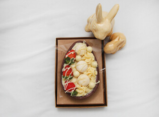 easter bunny with easter egg strawberry