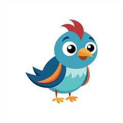 Cute nightingale bird cartoon vector
