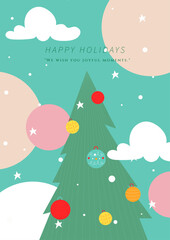 Love and Joy Holiday Greeting Card With Geometric Design. Ideal for spreading holiday cheer and sending warm wishes to loved ones.