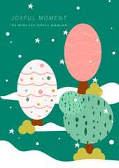 Love and Joy Holiday Greeting Card With Geometric Design. Ideal for spreading holiday cheer and sending warm wishes to loved ones.