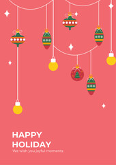 Naklejka premium Love and Joy Holiday Gift Greeting Card Design