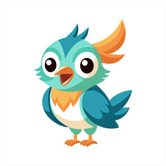 Fototapeta premium Cute nightingale bird cartoon vector