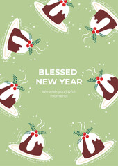 Love and Joy Holiday Greeting Card With Geometric Design. Ideal for spreading holiday cheer and sending warm wishes to loved ones.