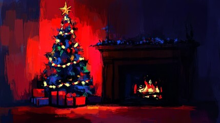 A gleaming christmas tree decorated with ornaments and lights, embracing the festive holiday spirit