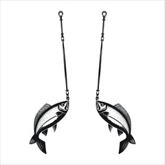 fish on a hook silhouette 