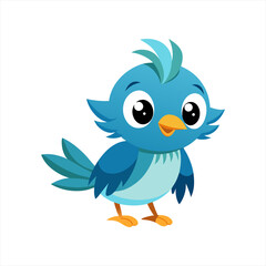 Cute nightingale bird cartoon vector