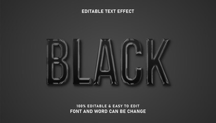 Obraz premium Black chrome text effect with editable 3D style