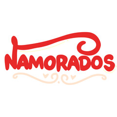 Namorados brazilian hand drawn lettering heart