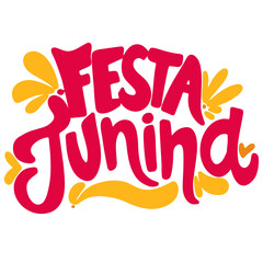 Festa Junina brazilian culture hand drawn lettering