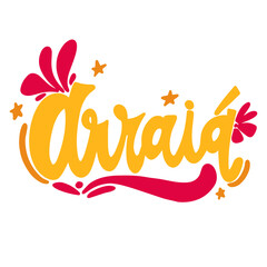 Arraiá festa Junina brazilian culture hand drawn lettering