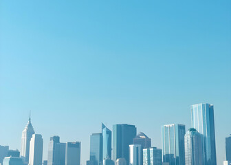 Fototapeta premium Modern Skyscrapers, Office buildings in a City Background