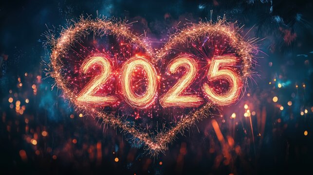 Herzliche 2025 als funkelndes Silvester-Highlight