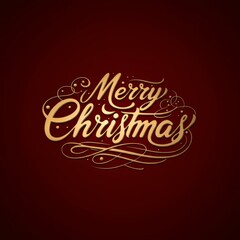Glittery red text Merry Christmas and stars on white background
