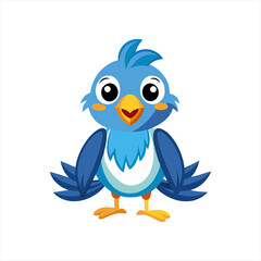 Cute nightingale bird cartoon vector