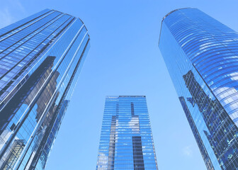 Modern Skyscrapers, Office buildings in a City Background