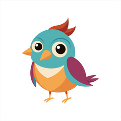 Cute nightingale bird cartoon vector