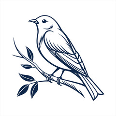 Cute nightingale bird cartoon vector