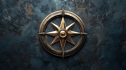 Obraz premium Beautiful direction icon showcasing north-pointing wind rose compass design