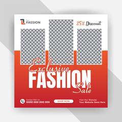 Modern and professional fashion sale social media post design template