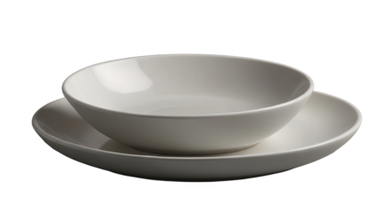 White Ceramic Bowl and Plate.
