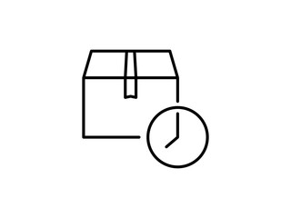 box icon with clock, fast delivery, eps vector illustration