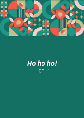 Festive Geometric Design with Love and Joy Message