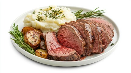 roast beef with mashed potatoes
