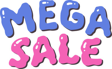 Mega Sale Colorful Cute Typography Lettering