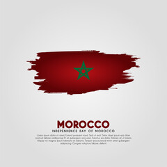 Happy Moroccan independence day. Moroccan brush flag illustration. brush stroke background