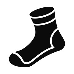 black and white sock vector silhouette