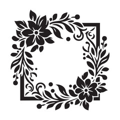 Ornamental Floral Frame Icon Vector Illustration