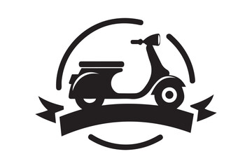 Scooter Logo Icon Silhouette Vector Illustration