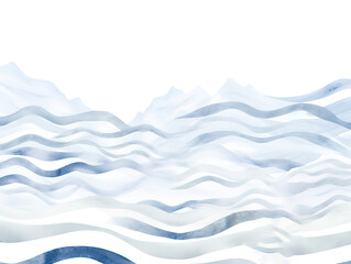 Obraz premium Seamless Hand-Drawn Watercolor Stripes in Indigo Blue and White Landscape Pattern