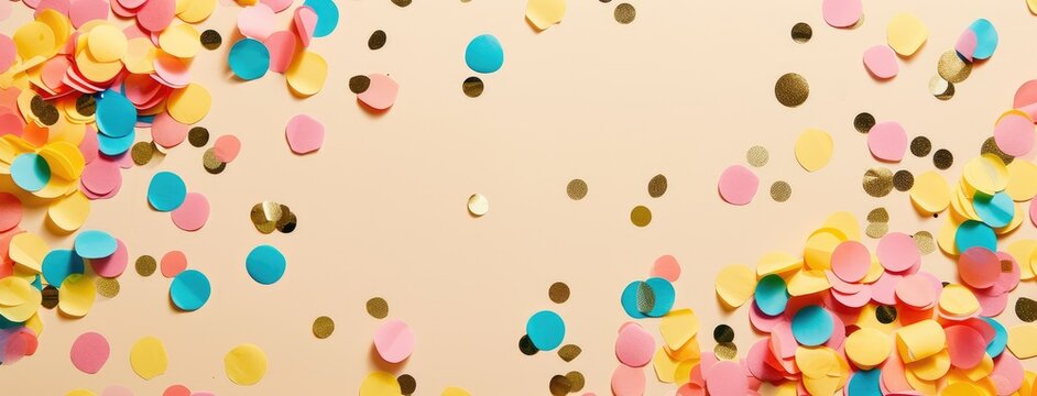 Colorful Confetti Scatter on Neutral Background