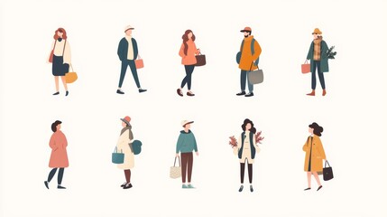 Diverse People in Autumnal Fashion