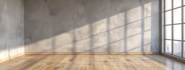 Spacious Empty Room with Sunlight Through Window